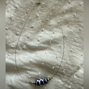 Elegant Blue and Silver Beaded Necklace